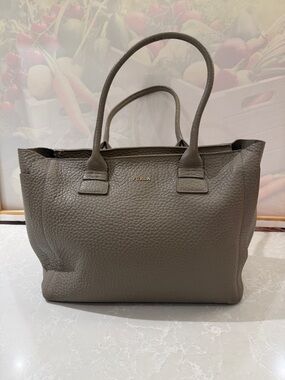 Furla Taupe Pebbled Leather Tote